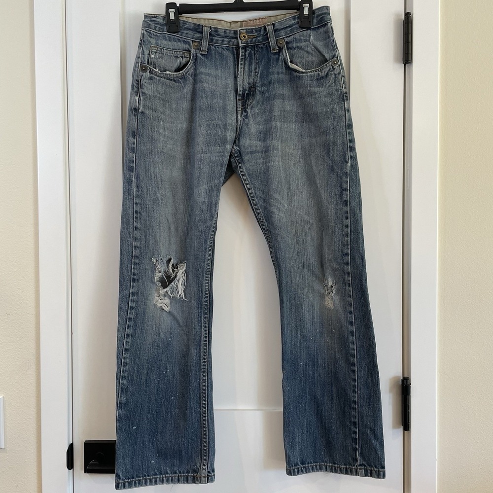 Wrangler VTG Mens Jeans Denim‎ 30x28 Straight Fit Cowboy Western USA Distressed